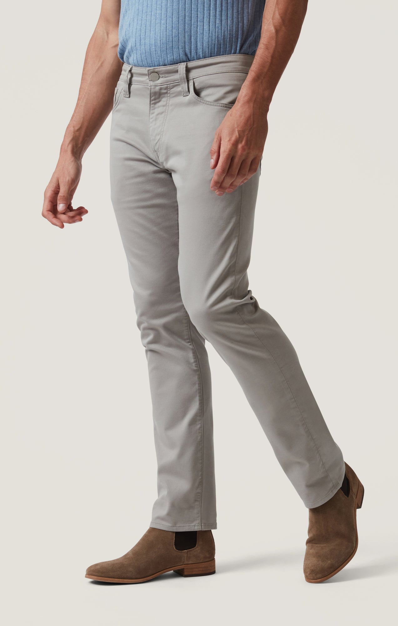 34 Heritage Men's Courage Straight Leg Pants in Platinum Coolmax