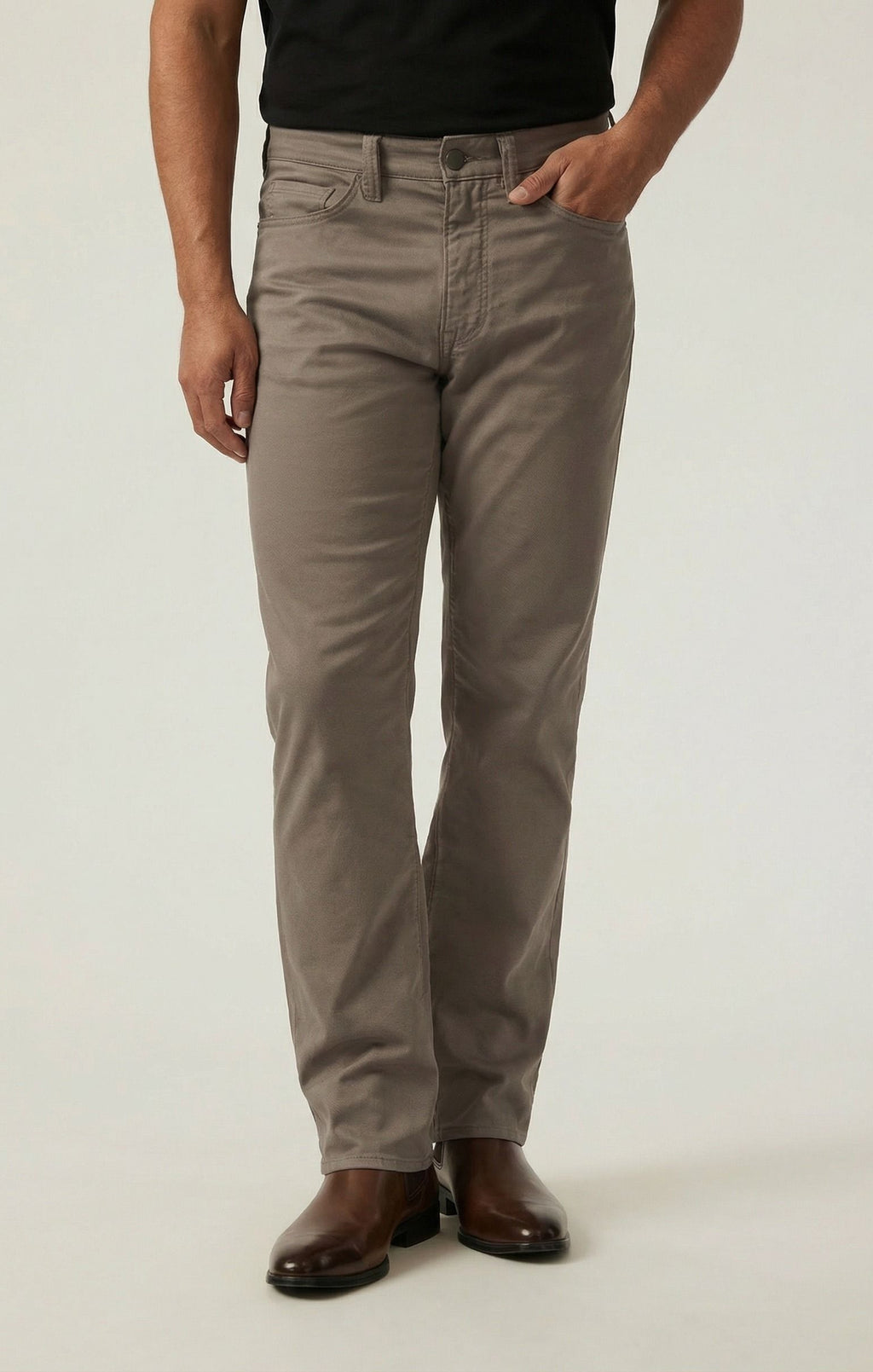 Charisma Relaxed Straight Pants in Taupe Coolmax