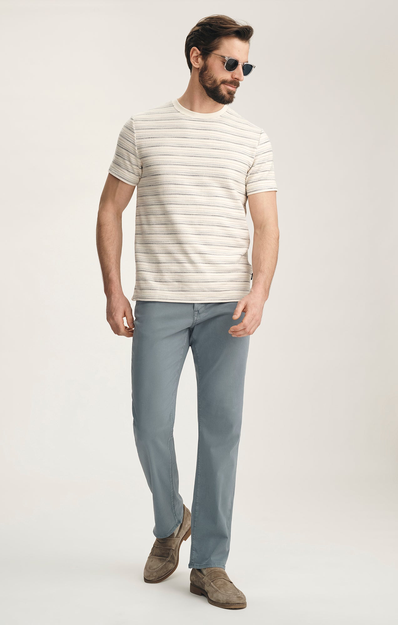 Charisma Relaxed Straight Pants In Flint Stone Twill