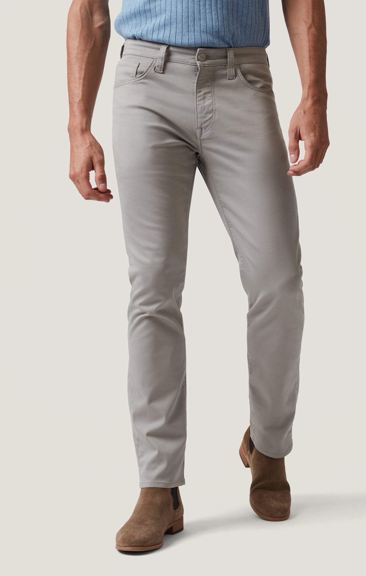 34 Heritage Men's Courage Straight Leg Pants in Platinum Coolmax