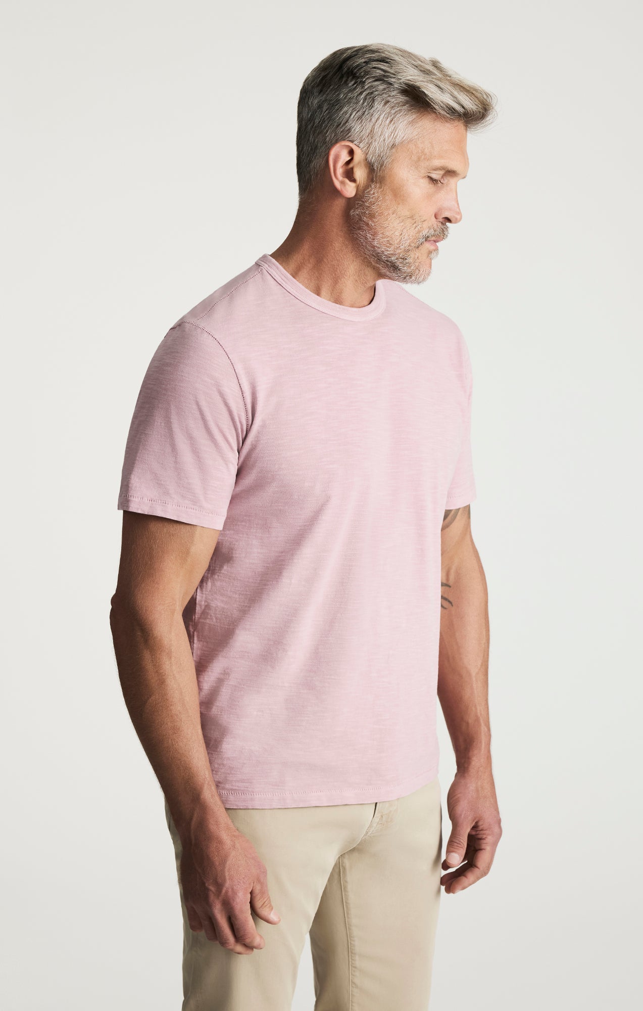 Slub Crew Neck T-Shirt In Woodrose