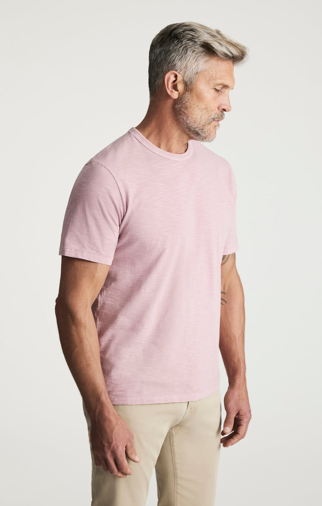 Slub Crew Neck T-Shirt In Woodrose