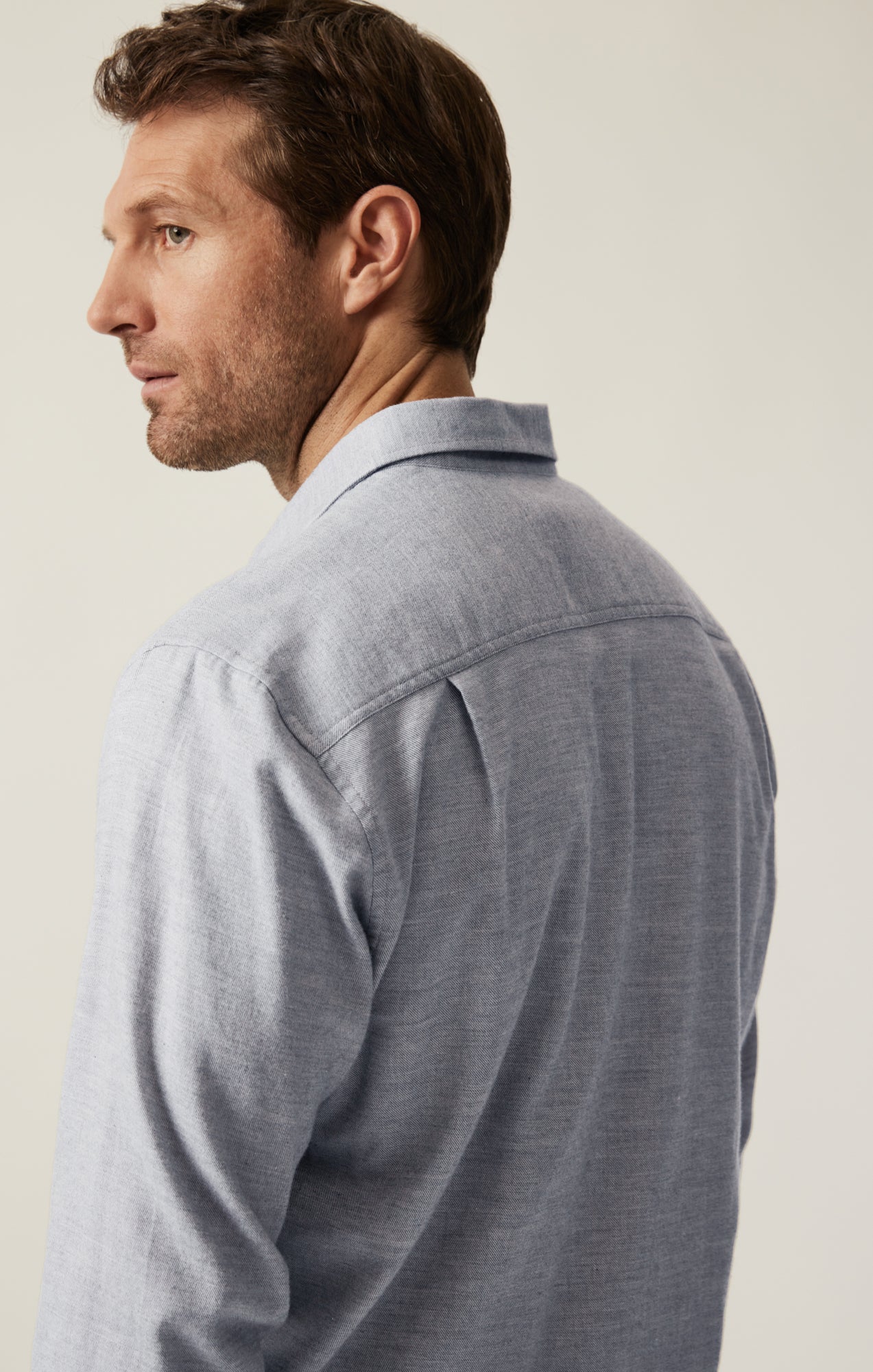 Herringbone Shirt In Grey Melange