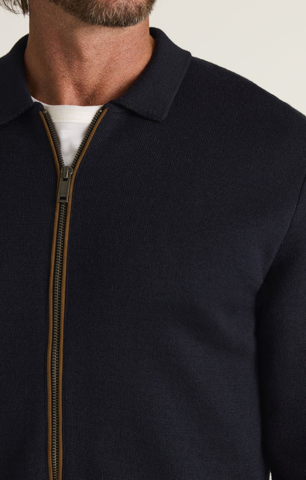 34 Heritage Men's Zip Up Cardigan in Navy