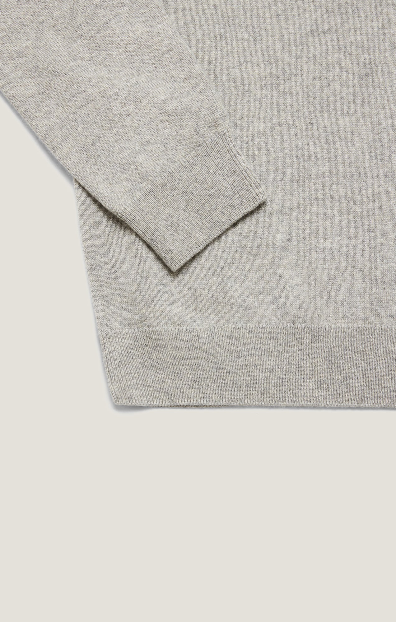 Cashmere Quarter Zip Sweater In Grey Melange