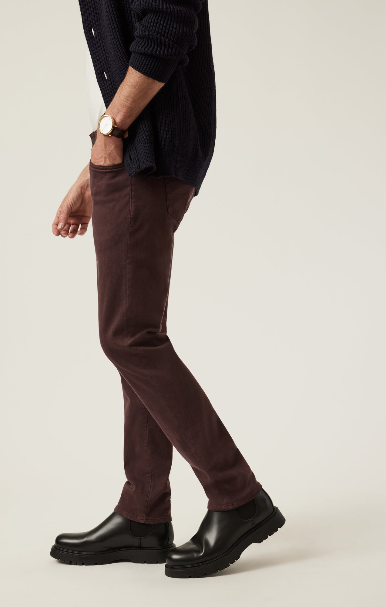 Courage Straight Leg Pants in Burgundy Diagonal