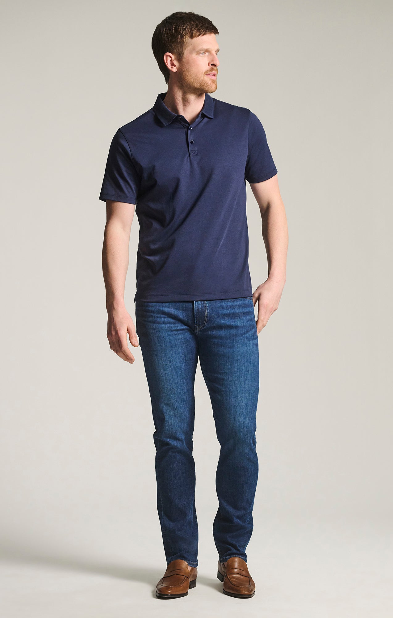 Courage Straight Leg Jeans in Indigo Brushed Organic Ultra