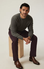 Charisma Relaxed Straight Pants in Burgundy Twill