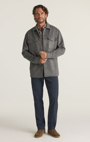 Charisma Relaxed Straight Pants in Navy Herringbone