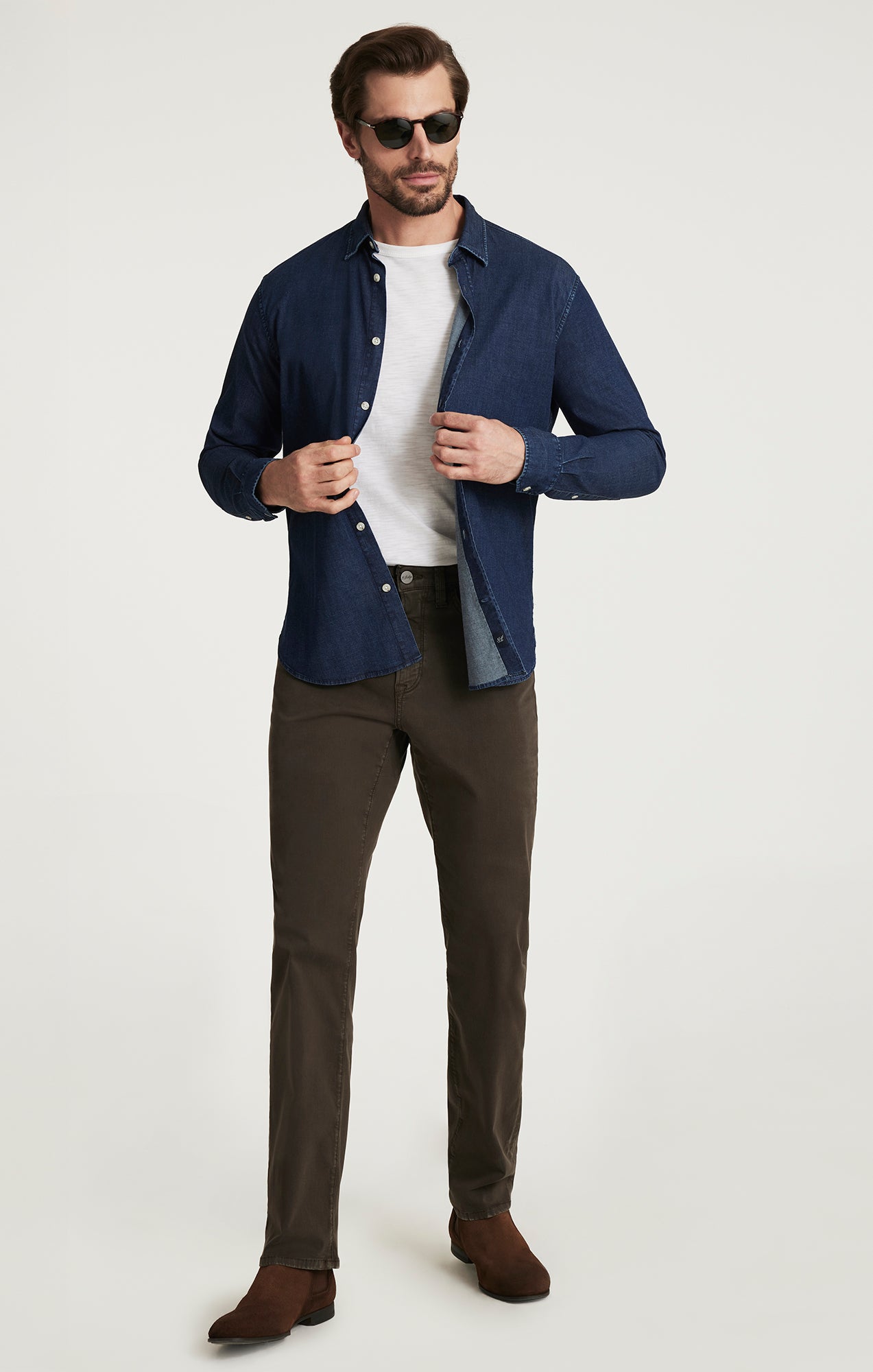 Charisma Relaxed Straight Pants in Cactus Green Twill