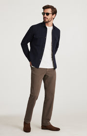 Charisma Relaxed Straight Pants in Coffee Diagonal