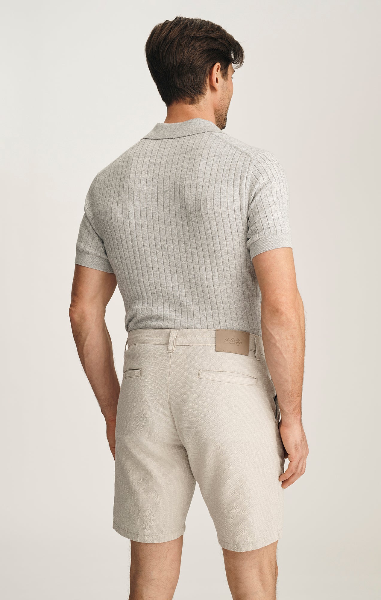 Arizona Slim Shorts In Stone Seersucker