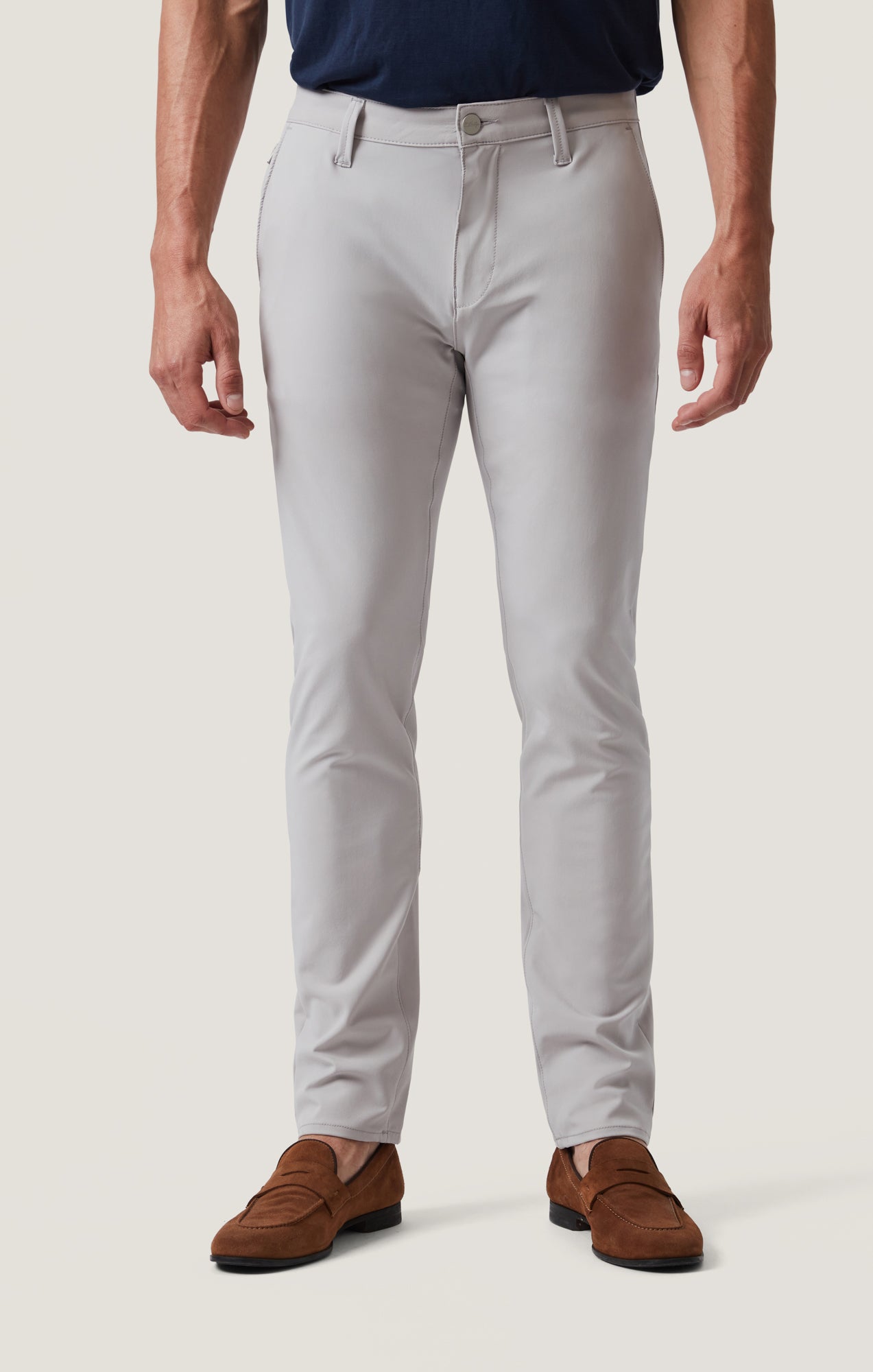 Verona Slim Leg Chino in Grey Commuter Luxe