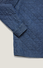 Denim Quilted Overshirt In Indigo