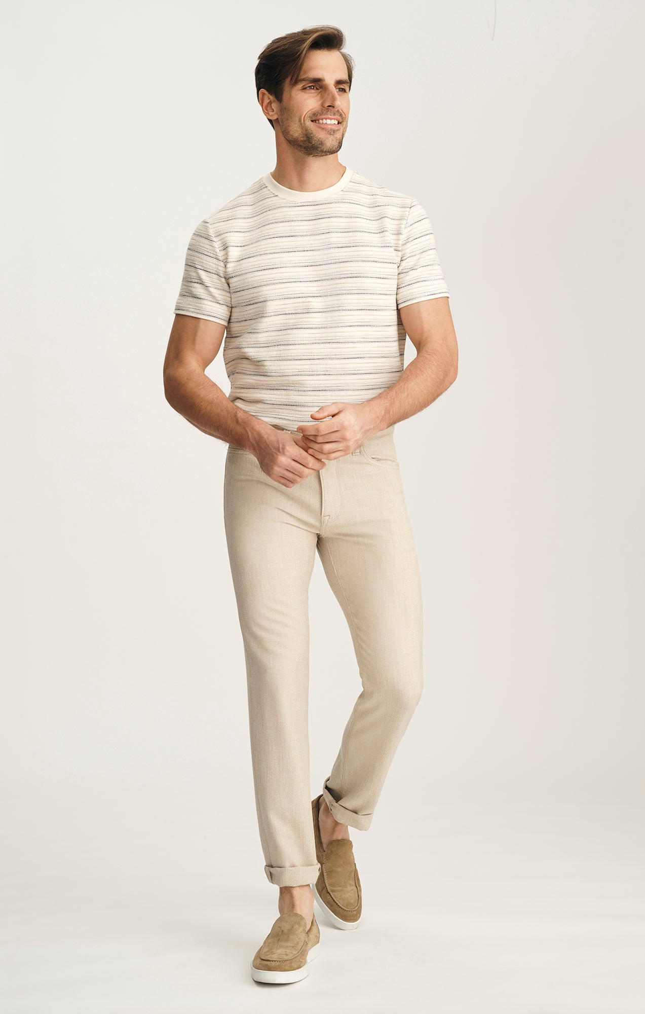 Courage Straight Leg Pants In Wheat Cross Twill