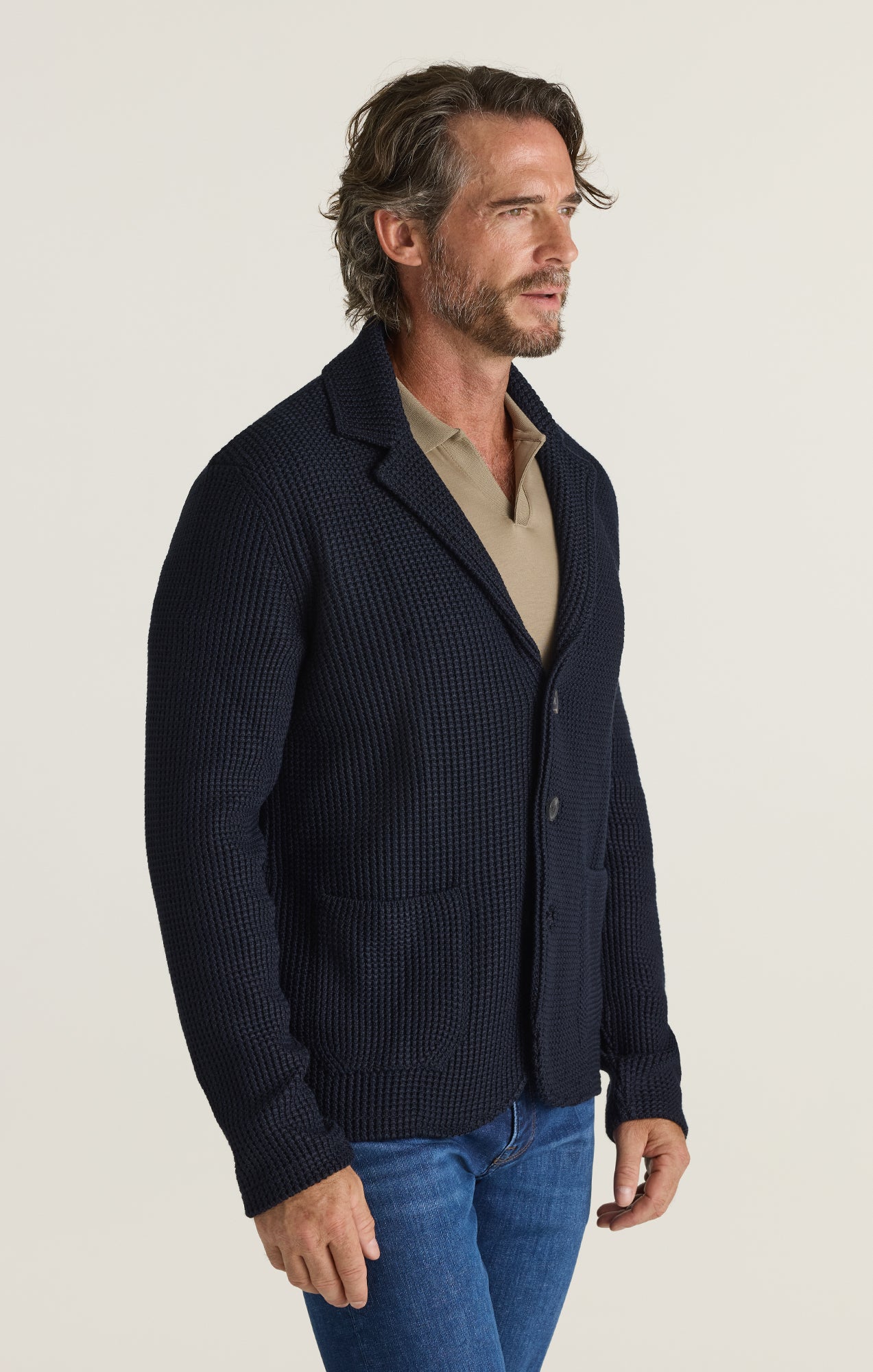 34 Heritage Men's Birch Knit Blazer in Navy1