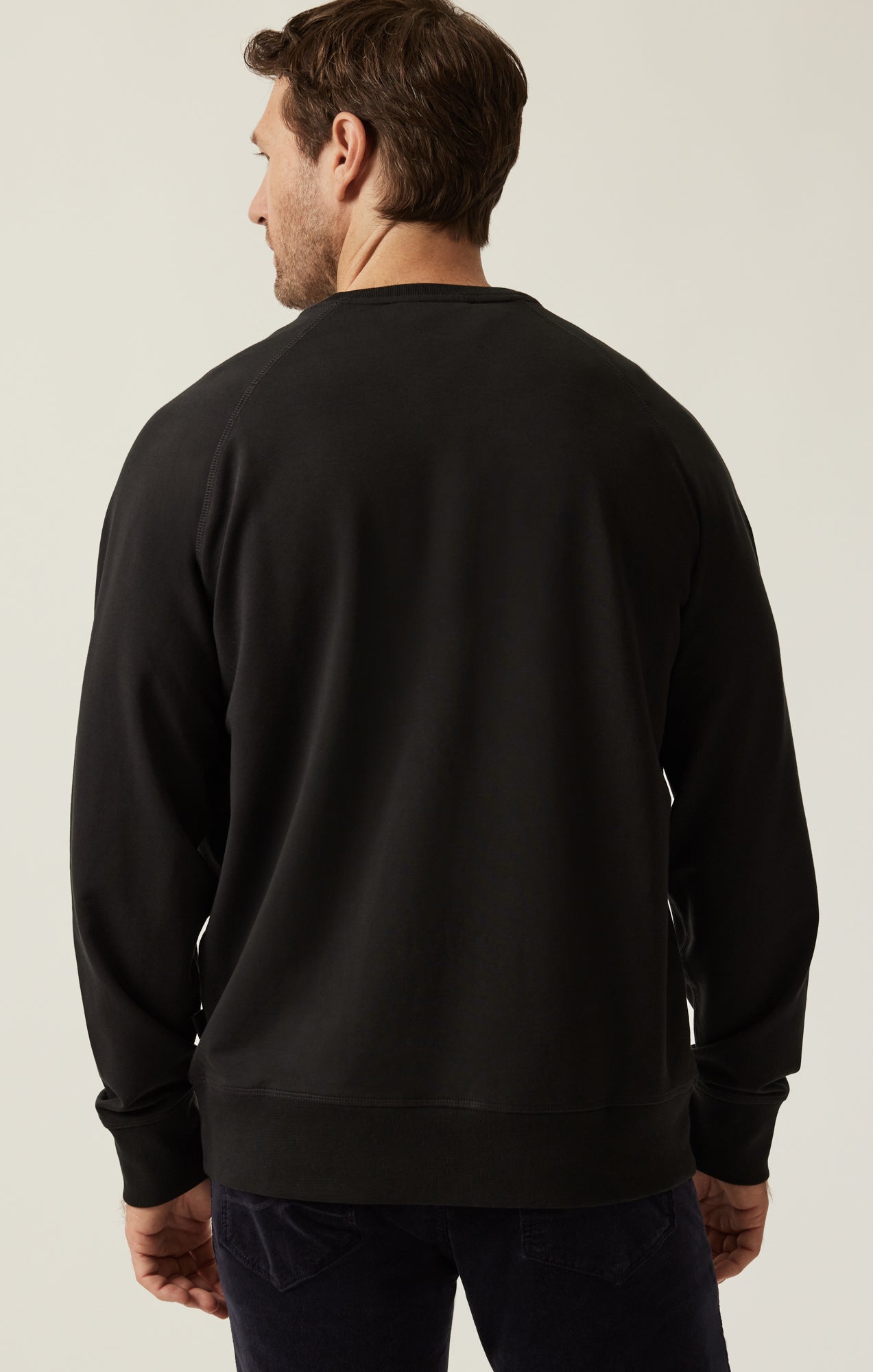 French Terry Crew Sweatshirt In Black