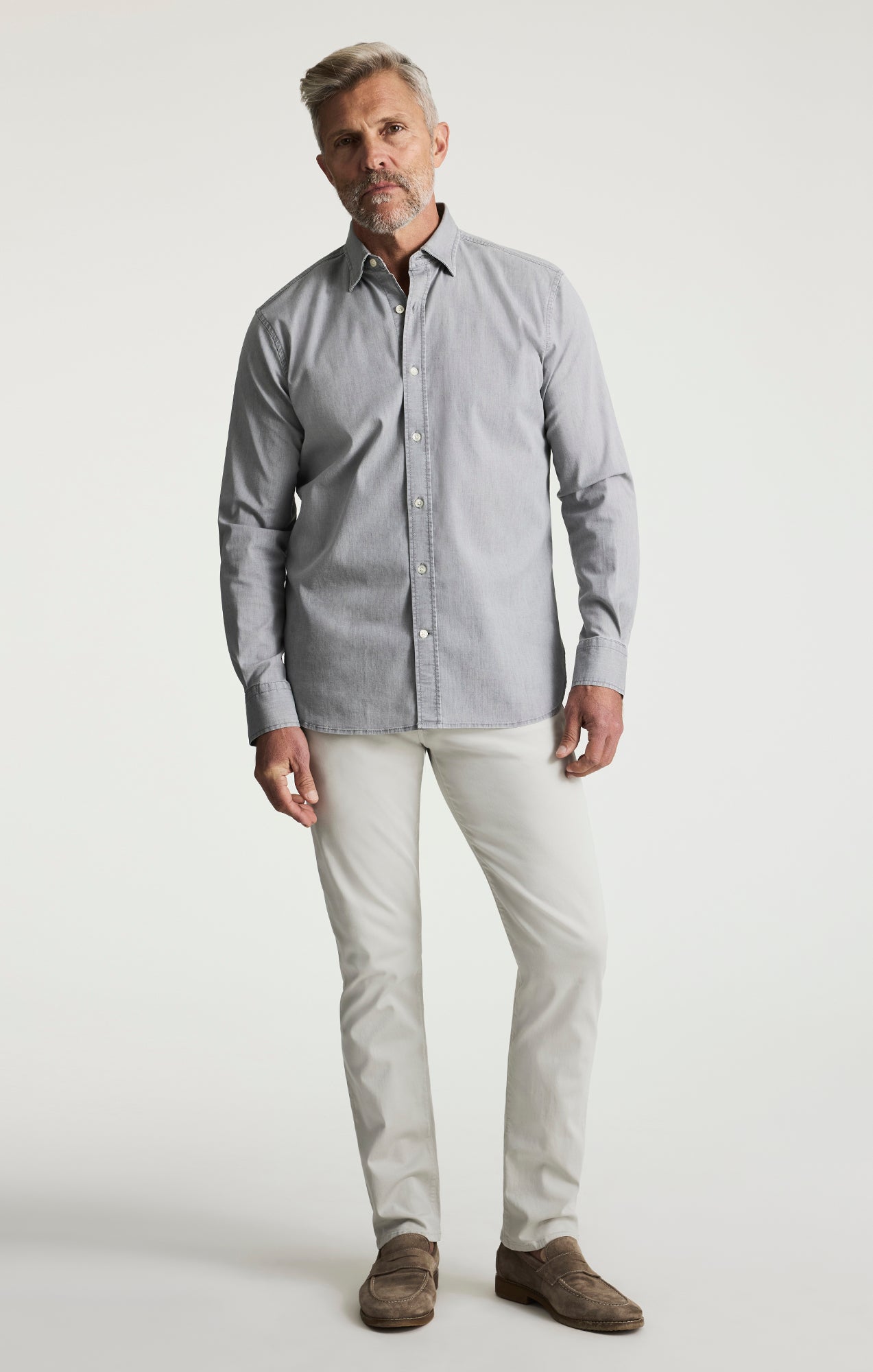 Denim Shirt In Grey Indigo