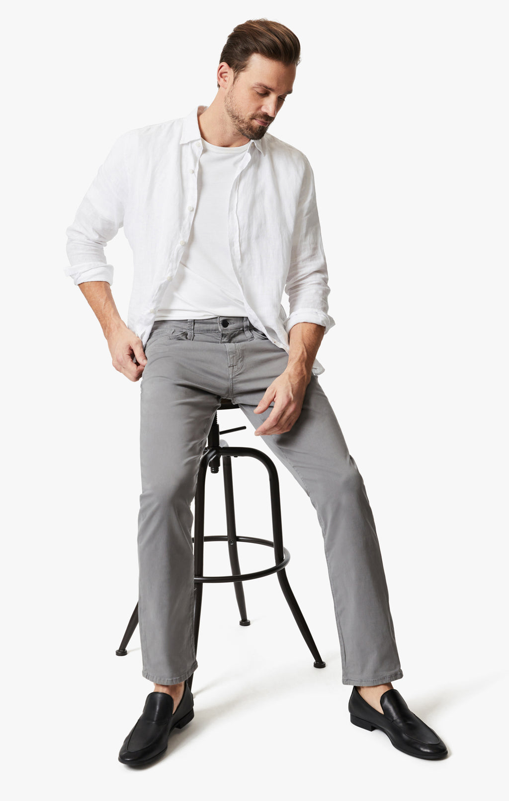 Charisma Relaxed Straight Pants in Shark Twill