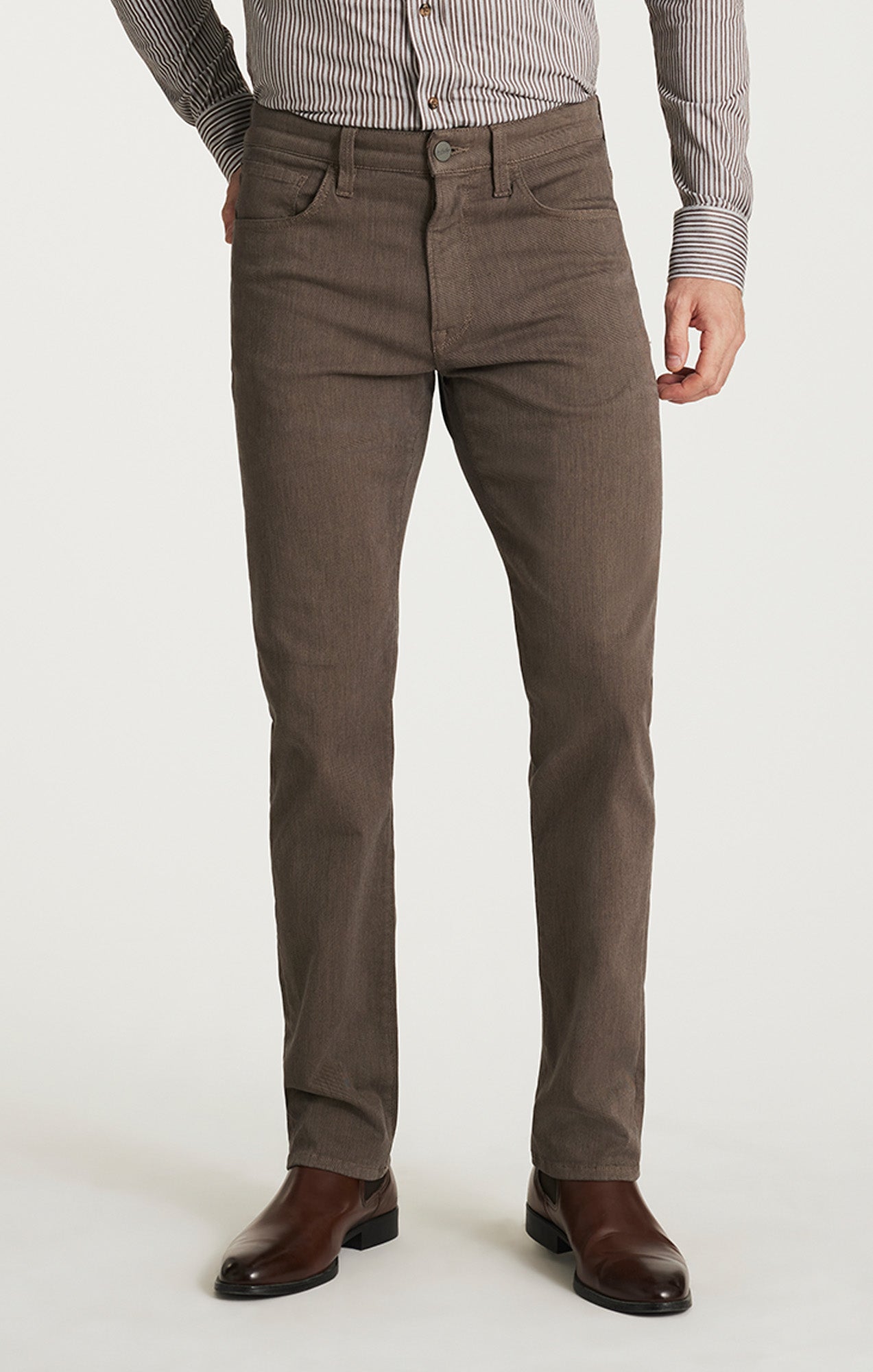 Courage Straight Leg Pants in Coffee Diagonal
