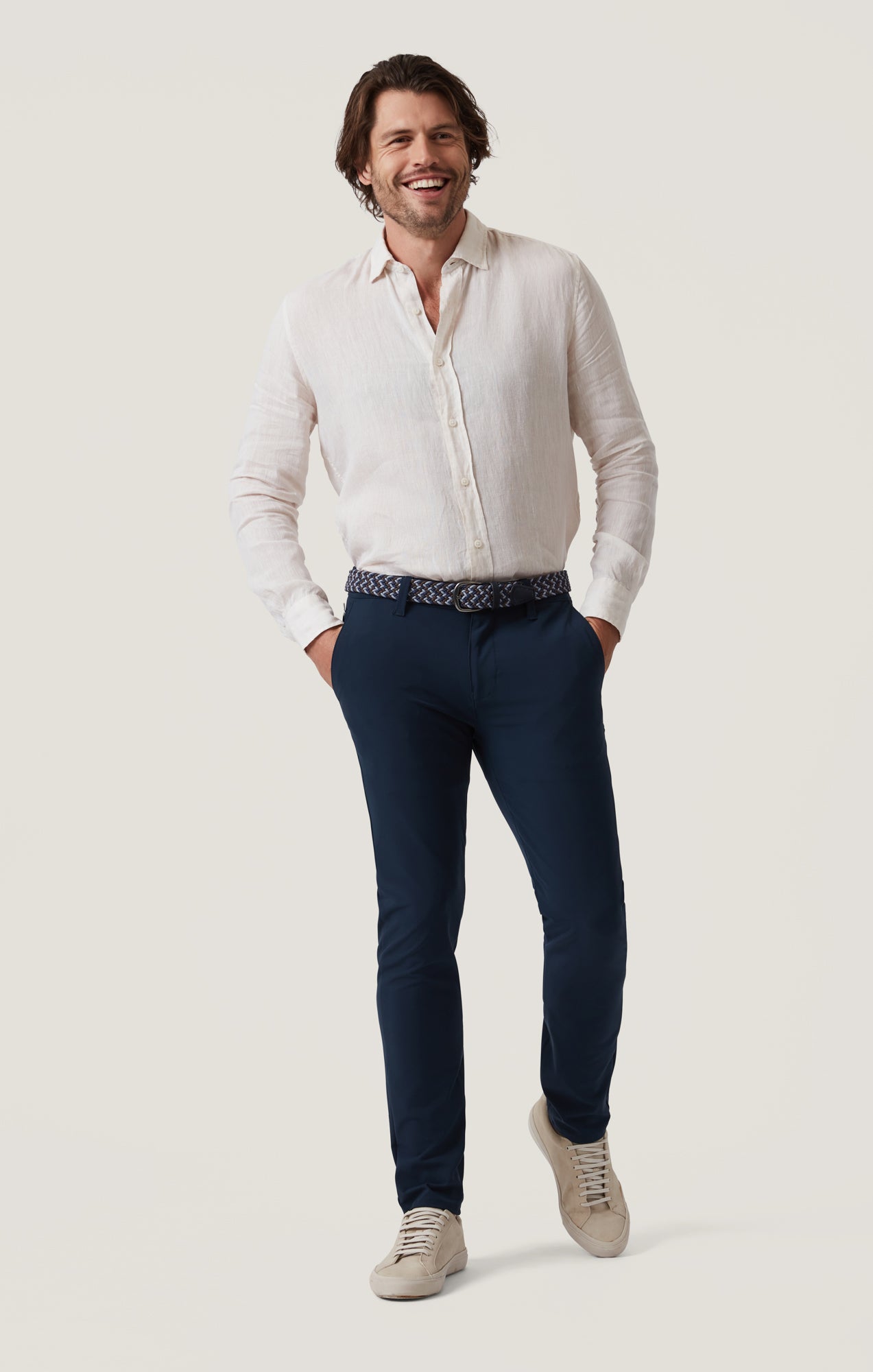 Verona Slim Leg Chino in Navy Commuter Luxe