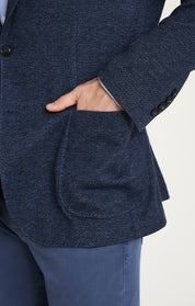 Twill Knit Blazer in Dark Navy