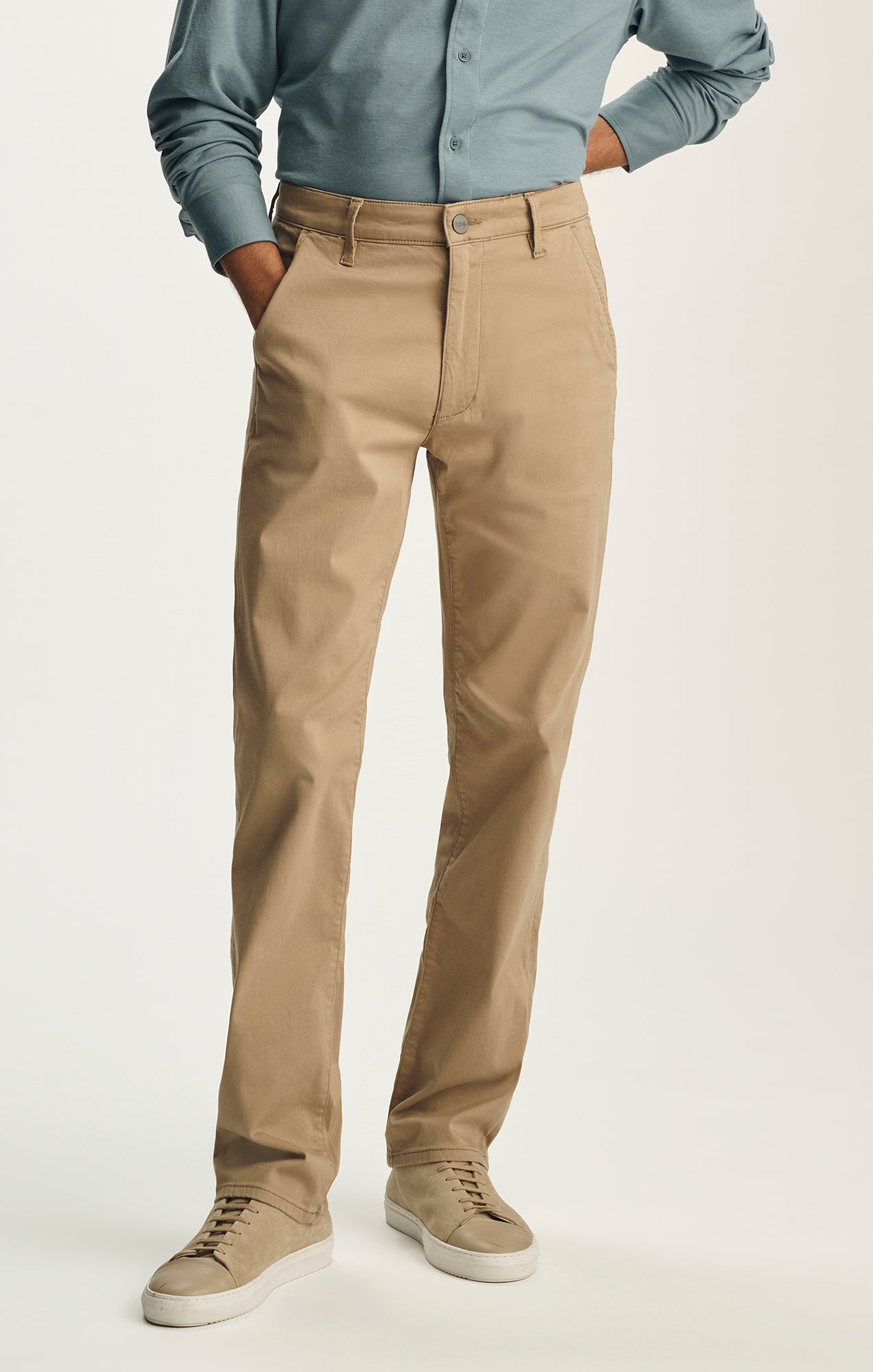 Charisma Relaxed Straight Chino In Khaki Twill