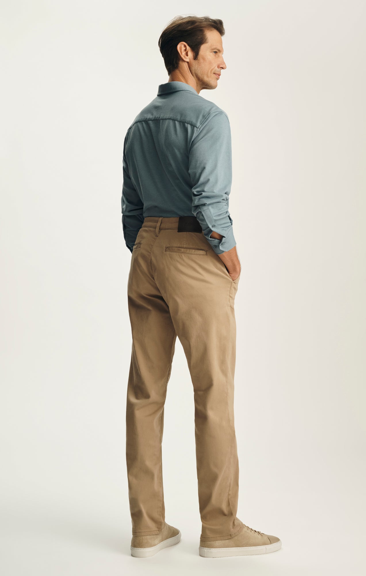 Charisma Relaxed Straight Chino In Khaki Twill