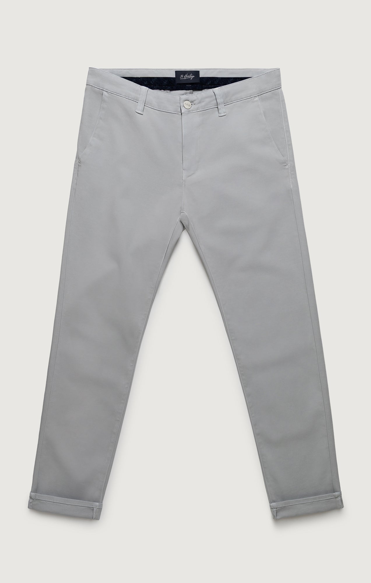 Verona Straight Leg Chino Pants In Ice Grey High Flyer