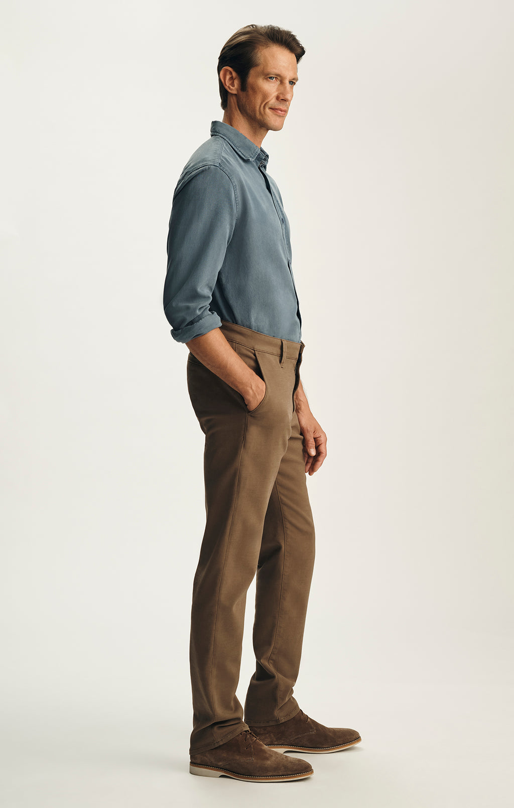 Verona Straight Leg Chino Pants in Caribou High Flyer