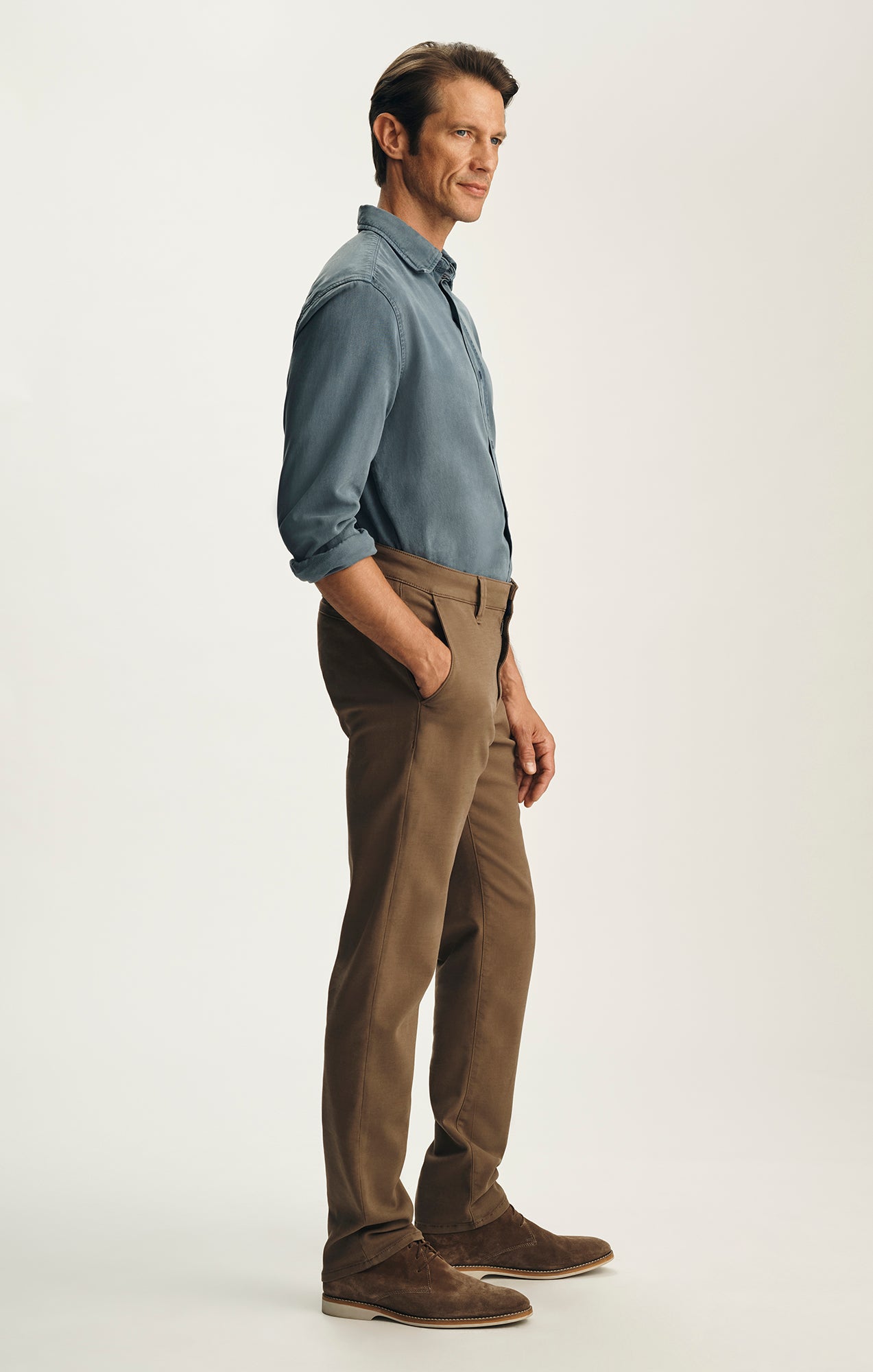 Verona Straight Leg Chino Pants in Caribou High Flyer