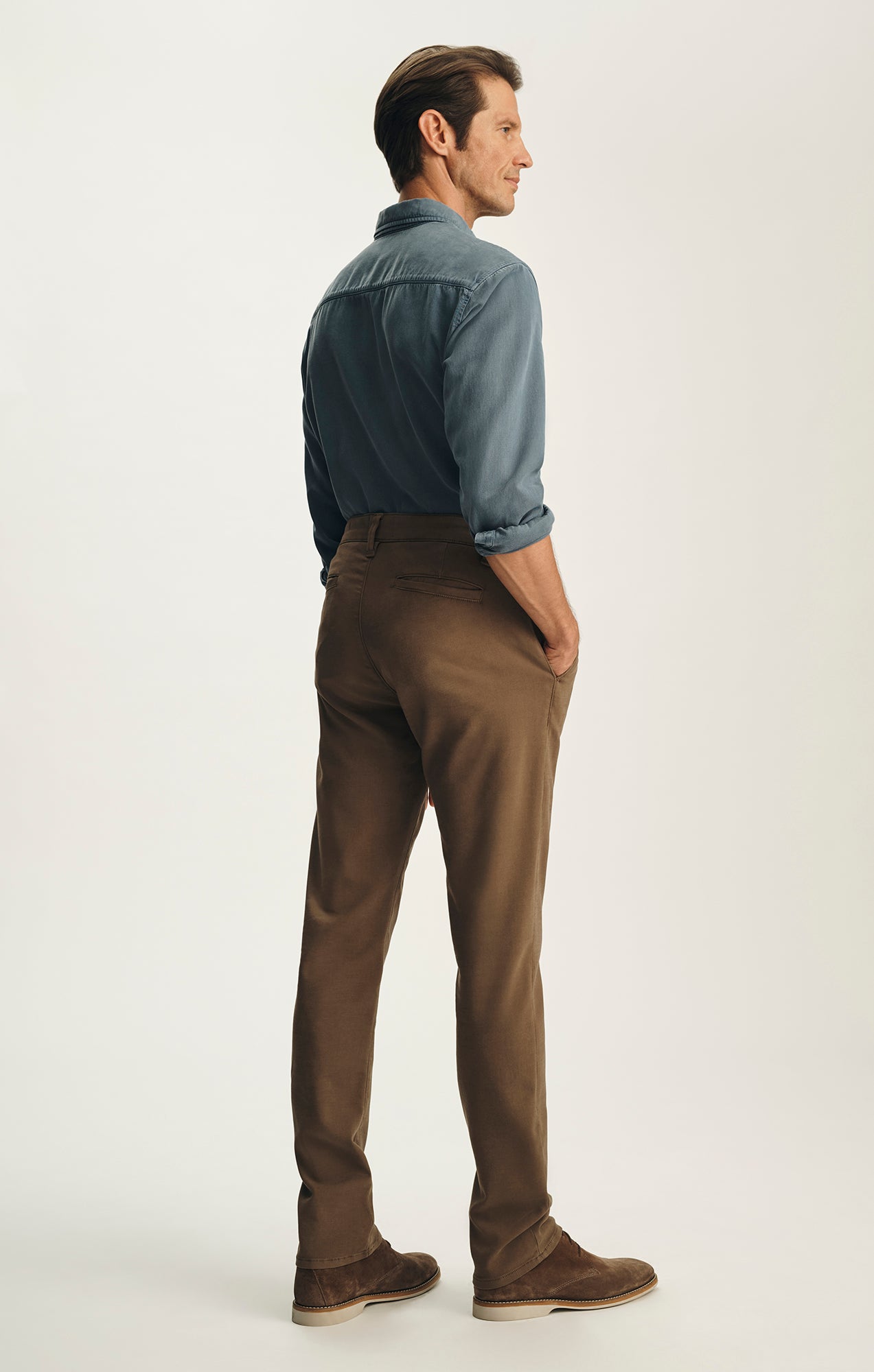 Verona Straight Leg Chino Pants in Caribou High Flyer