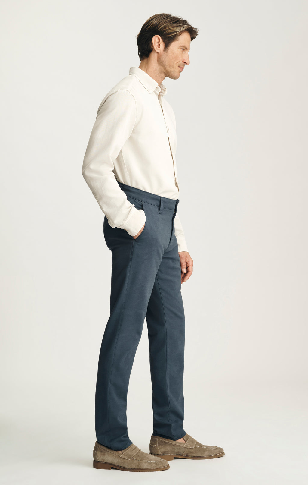 Verona Straight Leg Chino Pants in Dark Denim High Flyer