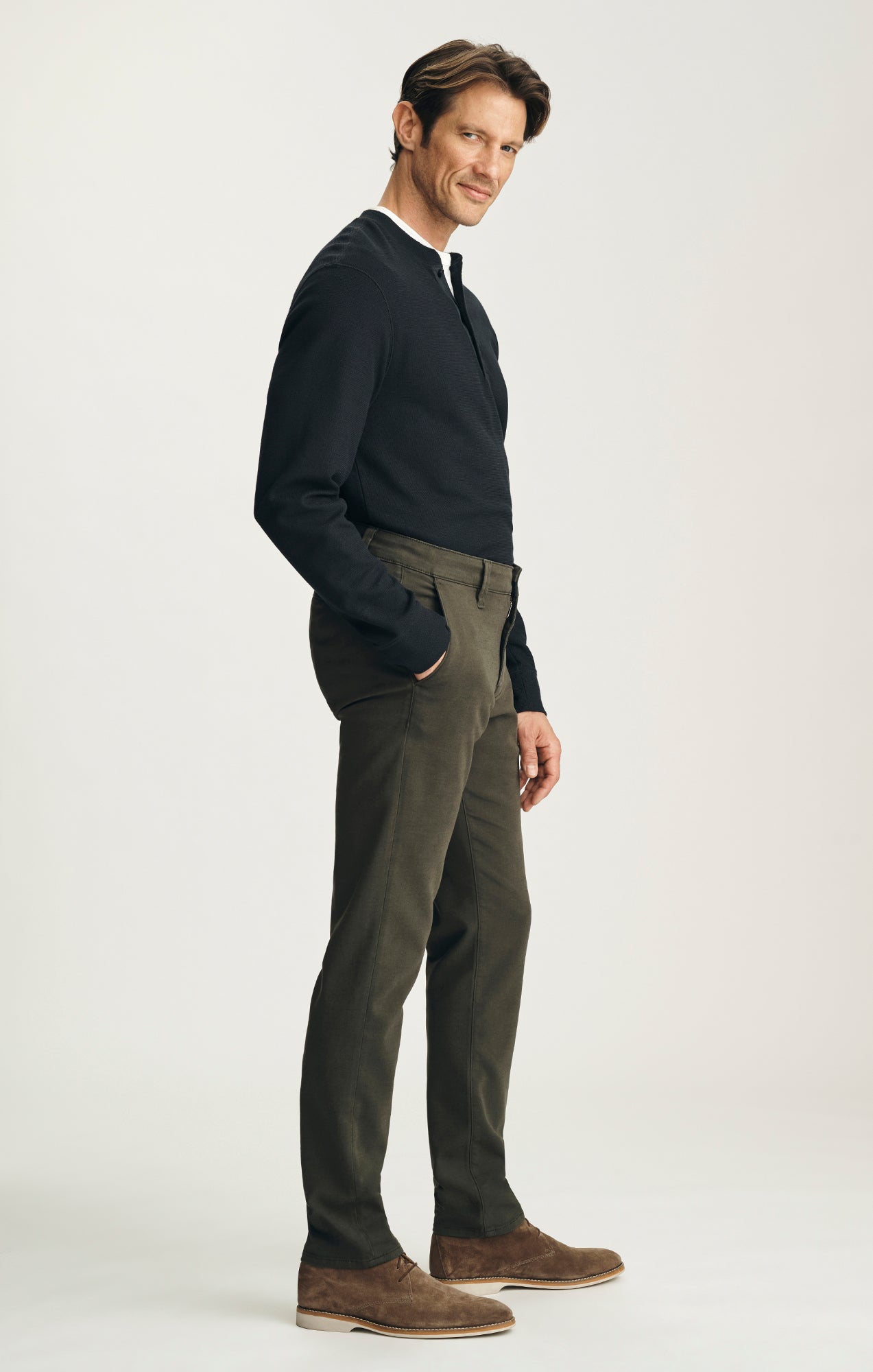 Verona Straight Leg Chino Pants in Jasper High Flyer