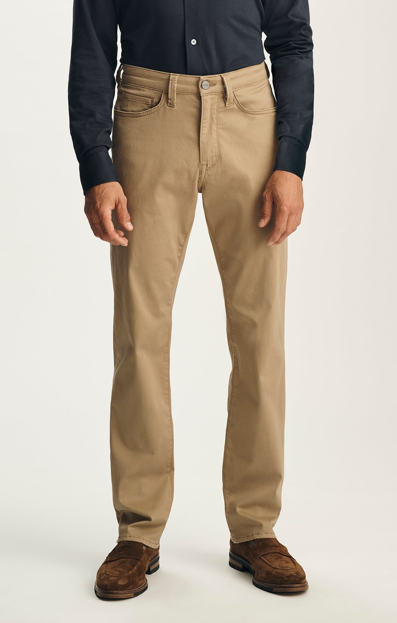 Charisma Relaxed Straight Pants In Khaki Twill