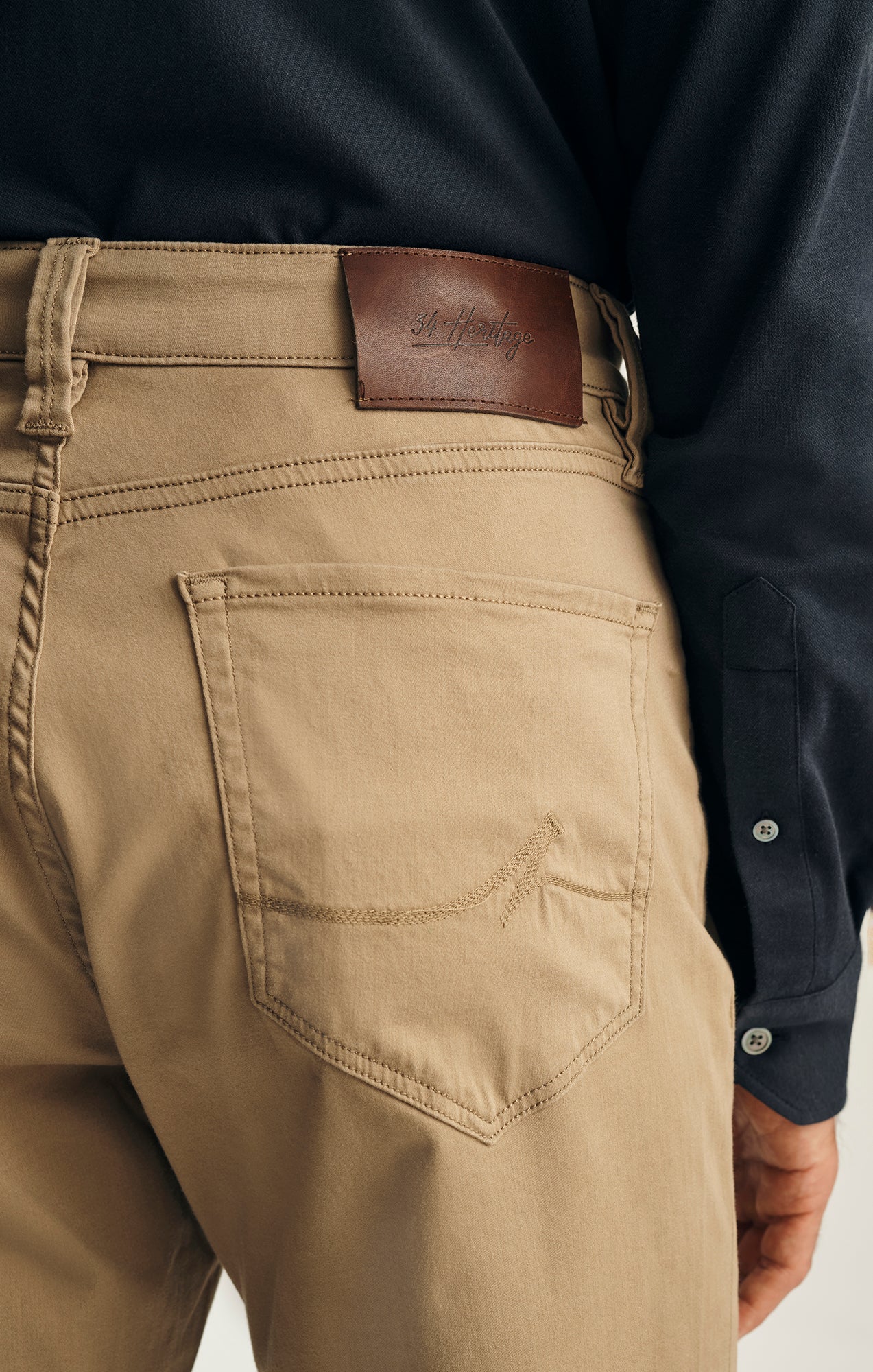 Charisma Relaxed Straight Pants In Khaki Twill