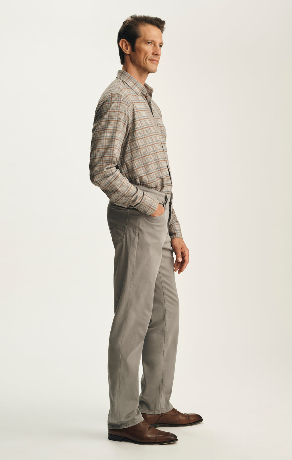 Charisma Relaxed Straight Pants in Shark Twill