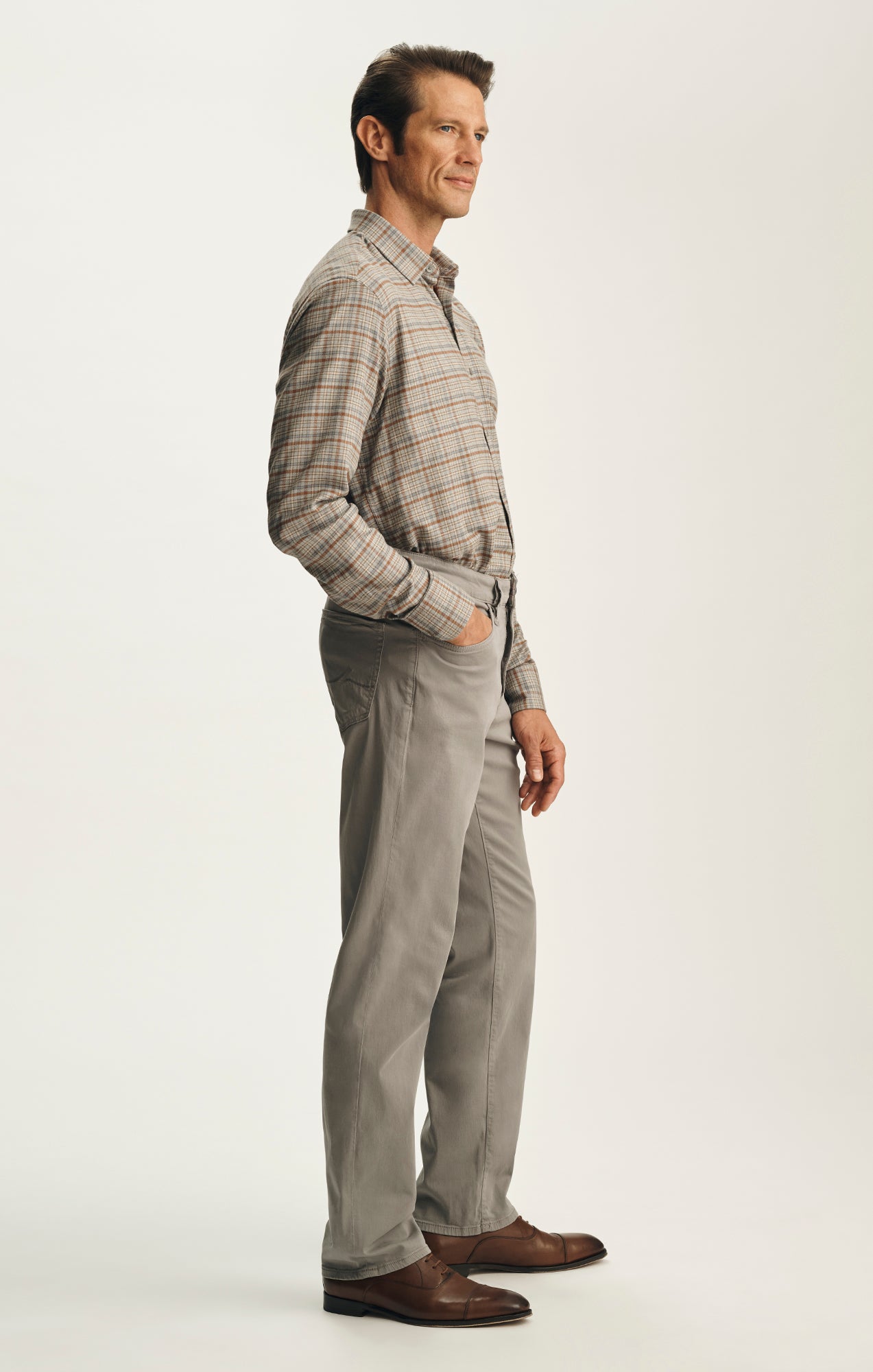Charisma Relaxed Straight Pants in Shark Twill