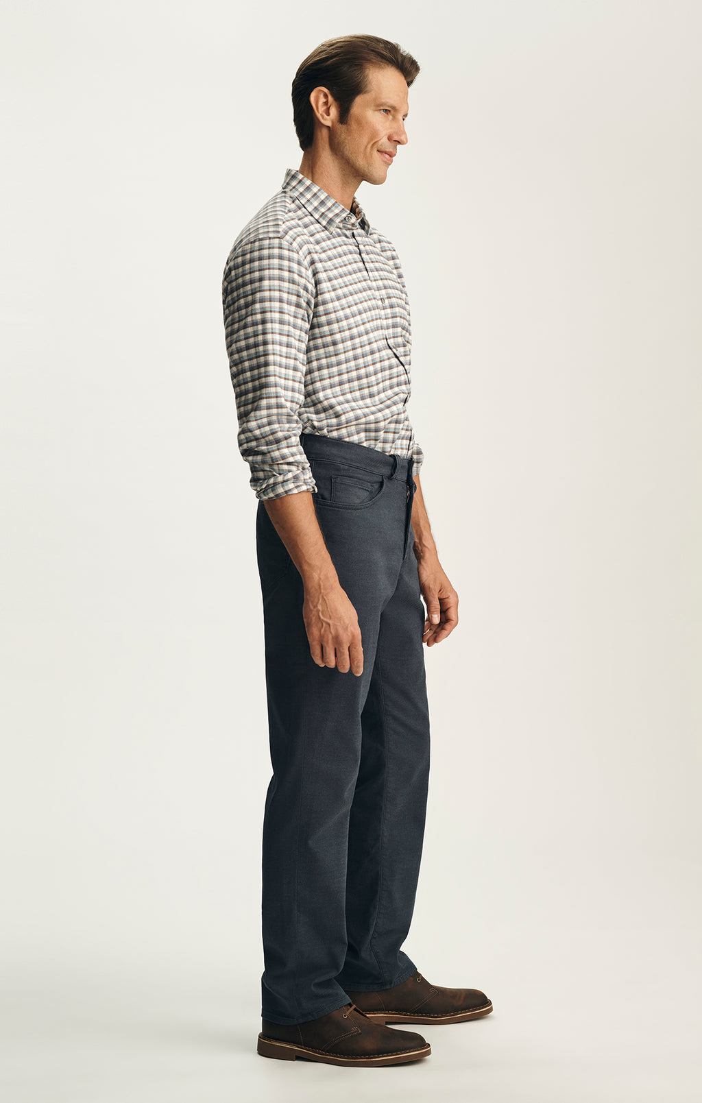 Charisma Relaxed Straight Pants In Navy Coolmax