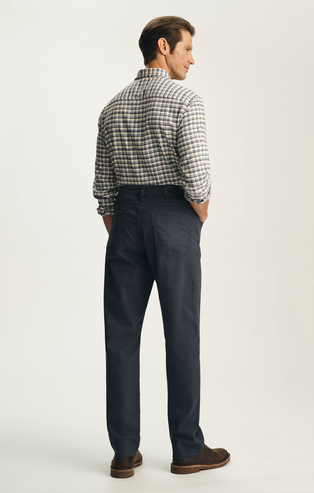 Charisma Relaxed Straight Pants In Navy Coolmax