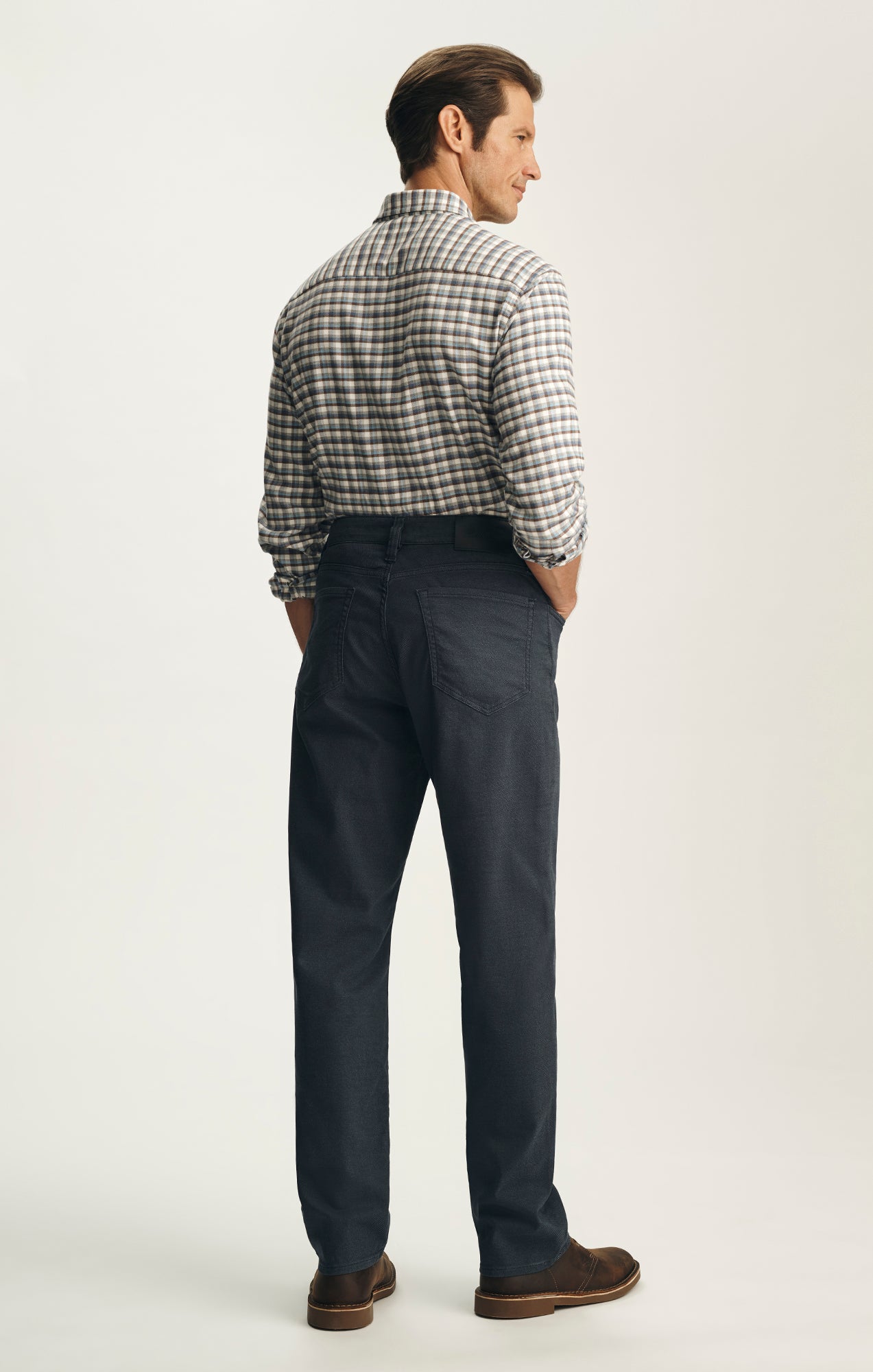 Charisma Relaxed Straight Pants In Navy Coolmax
