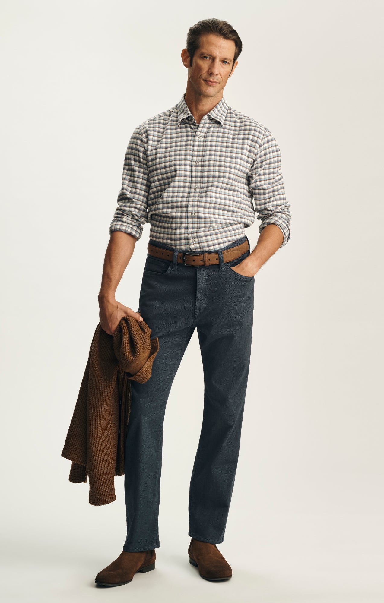 Charisma Relaxed Straight Pants In Insignia Blue Diagonal