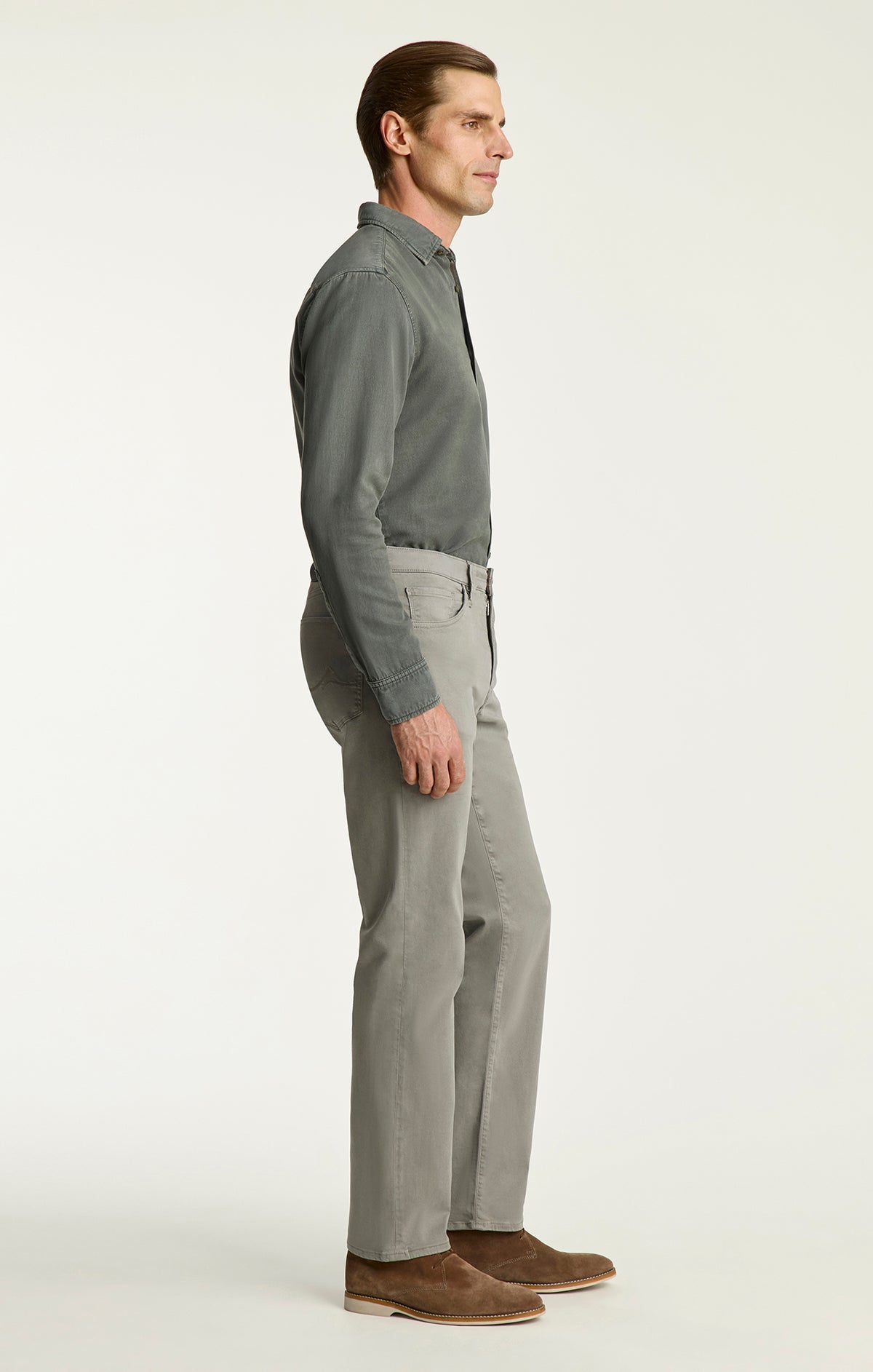 Charisma Relaxed Straight Pants In Pewter Twill