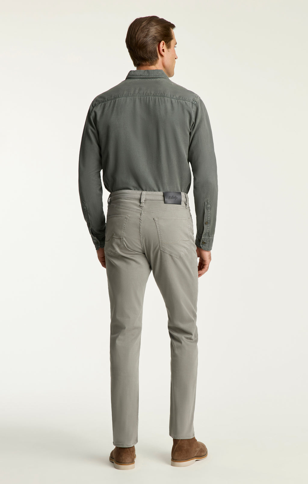 Charisma Relaxed Straight Pants In Pewter Twill