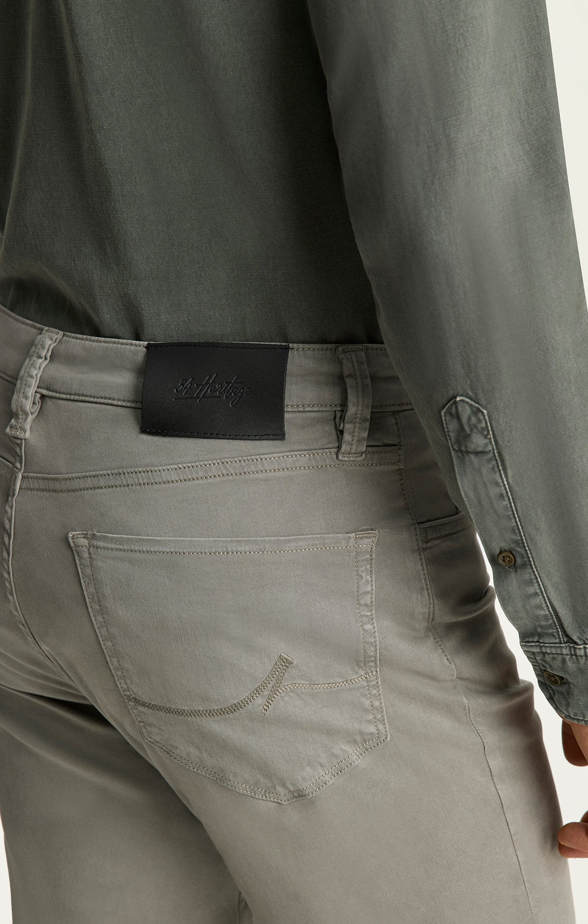 Charisma Relaxed Straight Pants In Pewter Twill