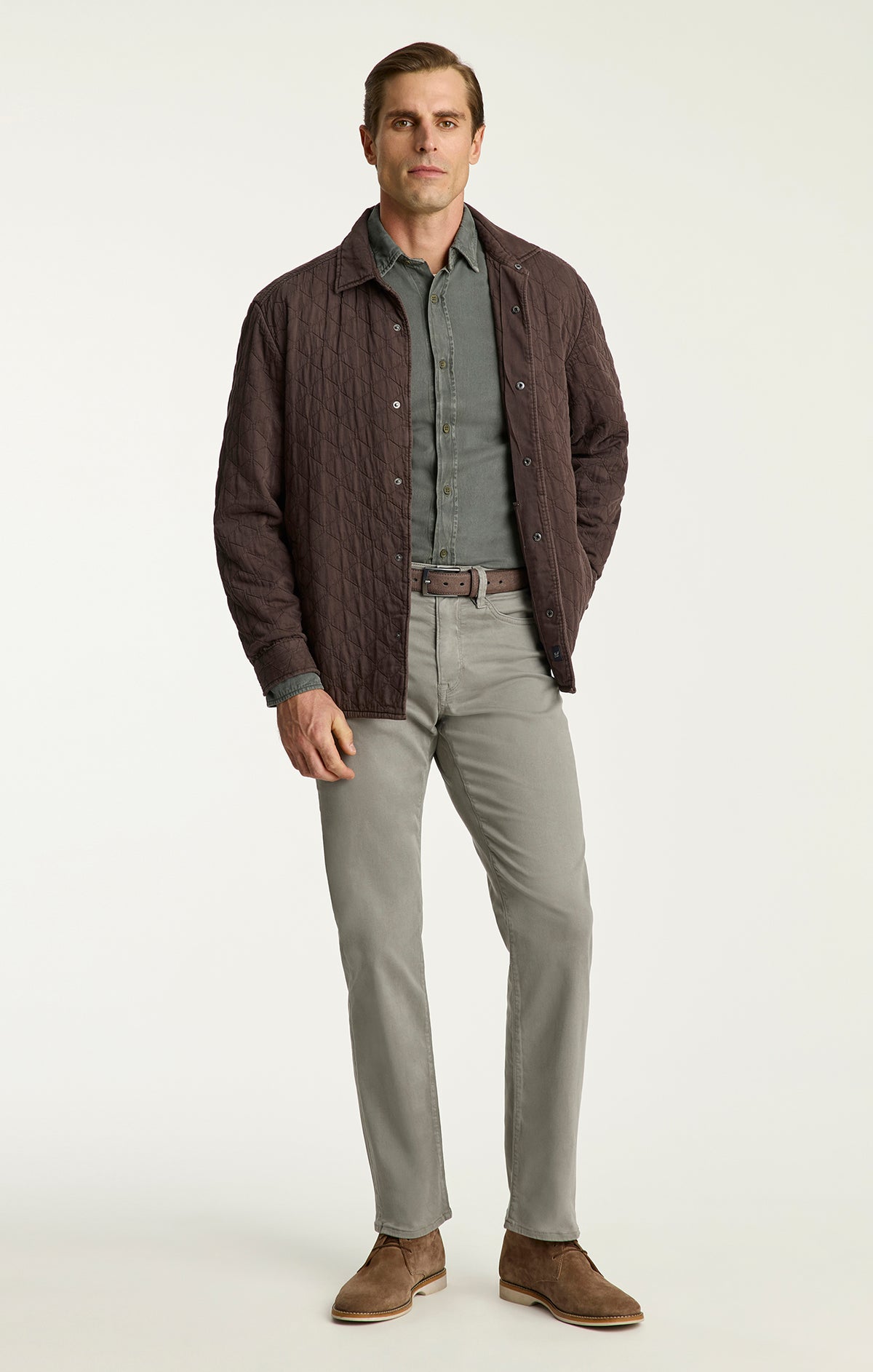 Charisma Relaxed Straight Pants In Pewter Twill