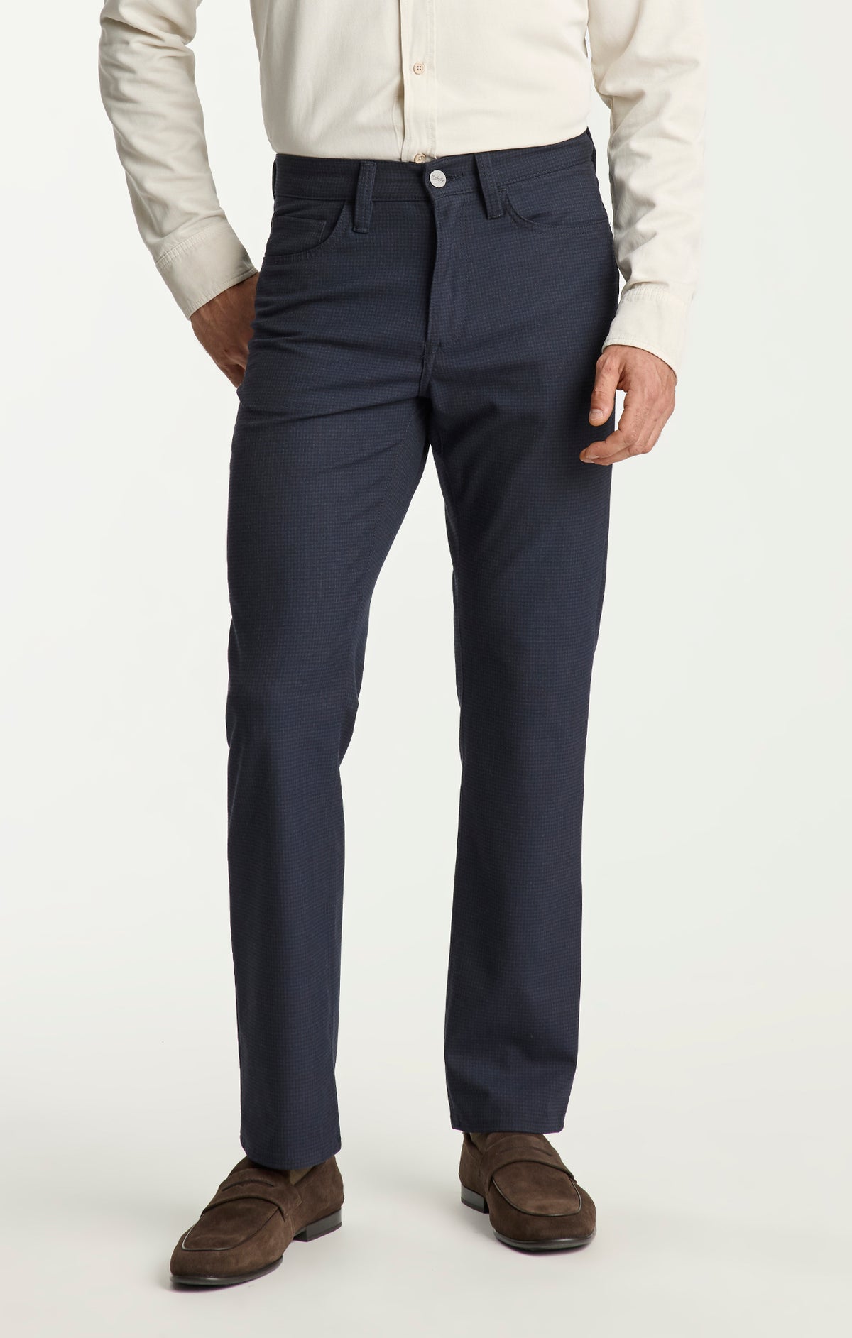 Charisma Relaxed Straight Pants in Dark Navy Supreme Plaid