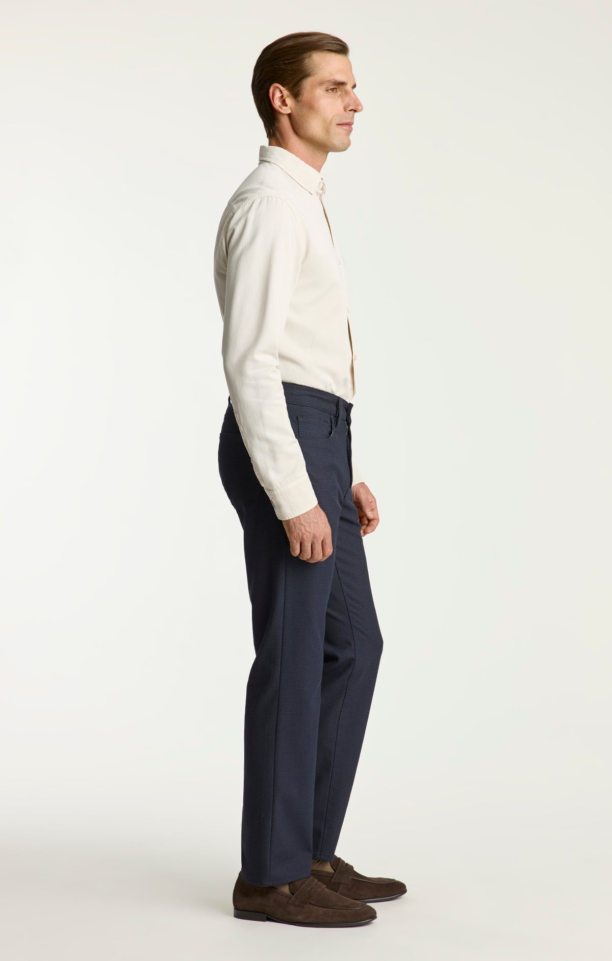 Charisma Relaxed Straight Pants in Dark Navy Supreme Plaid