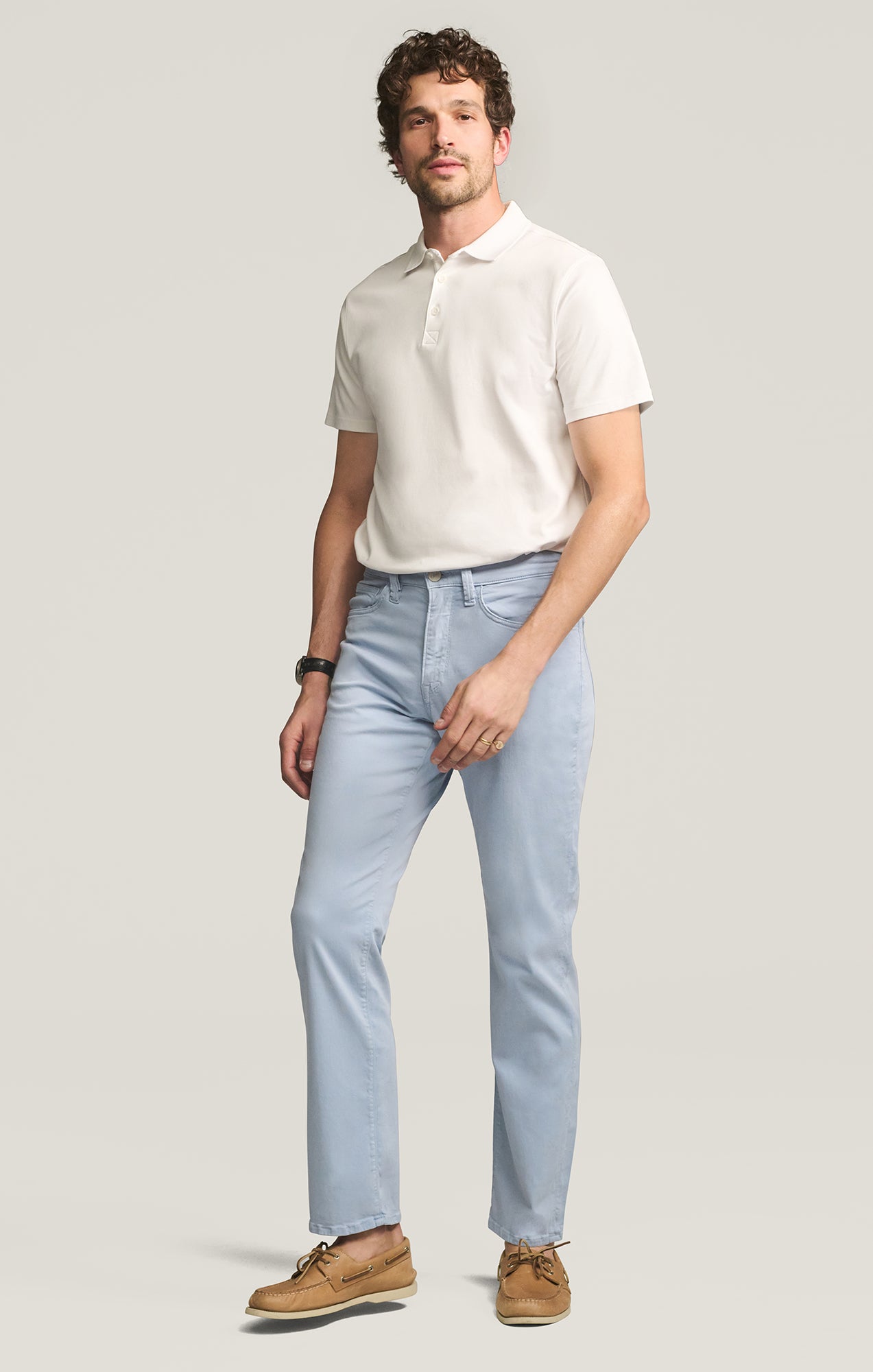 Charisma Relaxed Straight Pants in Sky Twill