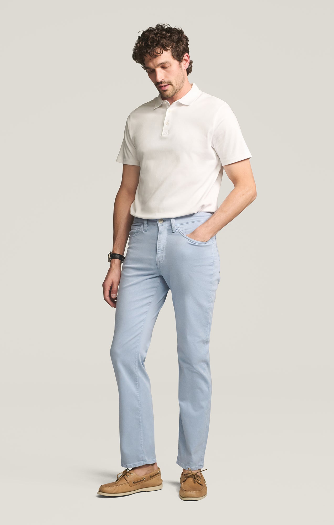 Charisma Relaxed Straight Pants in Sky Twill